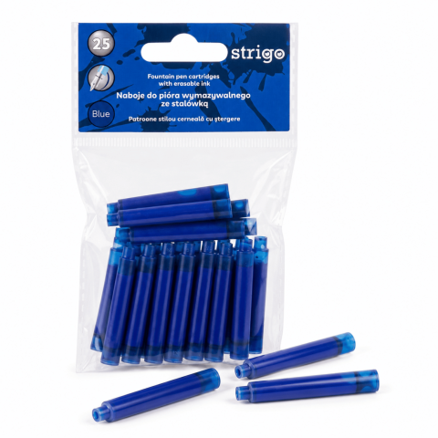 Set 25 rezerve pentru Stiloul cu stergere Strigo cu Cerneală Albastră –  Ștergere prin Fricțiune [3]