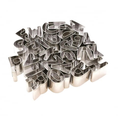 Set 26 forme decupatoare pentru biscuiti, litere metalice,abecedar,3 cm [2]
