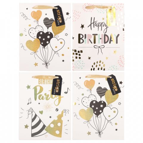 Articole pentru Petrecere - Set 3 Pungi din Hârtie 18×23×10 cm, 210 gsm