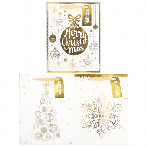 Articole pentru Petrecere - Set 3 Pungi Hârtie 18×23(h)×10 cm, 210 gsm
