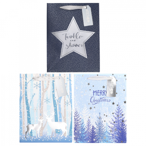 Articole pentru Petrecere - Set 3 Pungi Hârtie 18×23(h)×10 cm, 210 gsm