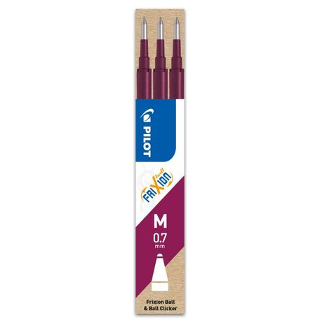 Papetarie & Birotica - Set 3 rezerve roller Frixion Ball Pilot 0.7 mm varf mediu, bordeaux