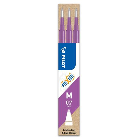 Papetarie & Birotica - Set 3 rezerve roller Frixion Ball Pilot 0.7 mm varf mediu, purpuriu