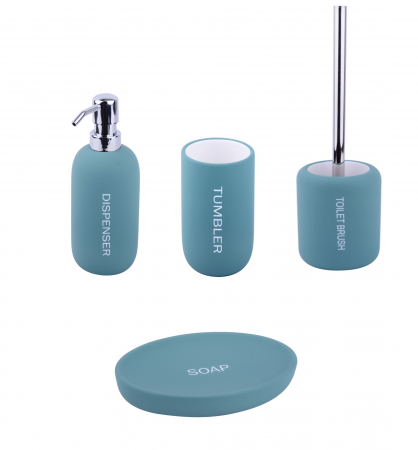 Articole Baie - Set 4 accesorii baie din ceramica cauciucata