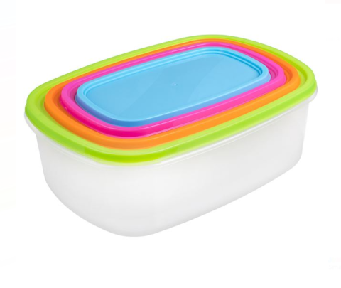 Set 4 caserole cu capac pentru alimente, plastic,diverse marimi [2]