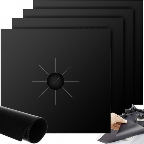 Ustensile de bucatarie - Set 4 folii din teflon pentru protectie aragaz si plita