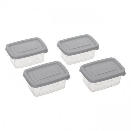 Articole Bucatarie - Set 4 mini caserole cu capac pentru alimente,125 ml,4 bucati/set