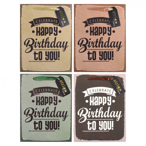 Articole pentru Petrecere - Set 4 Pungi din Hârtie 18×23×10 cm, 210 gsm