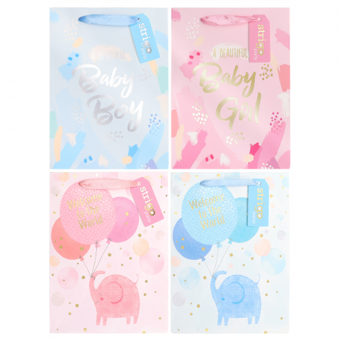 Articole pentru Petrecere - Set 4 Pungi Hârtie 18×23(h)×10 cm, 210 gsm