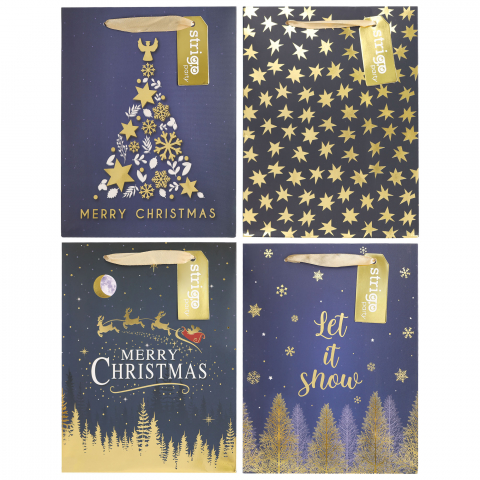 Articole pentru Petrecere - Set 4 Pungi Hârtie 18×23(h)×10 cm, 210 gsm