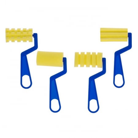 Acuarele, Tempera si Pensule - Set 4 role pentru pictat cu capete diferite,4 modele