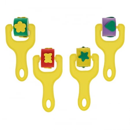 Acuarele, Tempera si Pensule - Set 4 role pentru pictat cu modele reliefate,6.5x14 cm