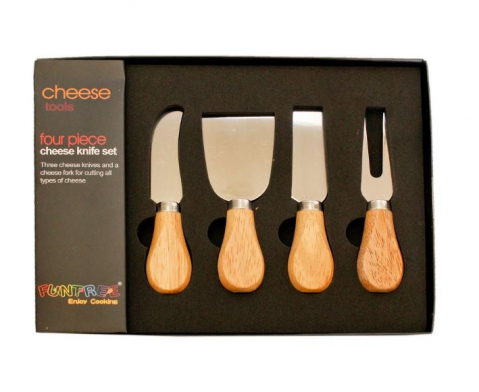 Articole Bucatarie - Set 4 ustensile pentru servire branza cu maner din bambus