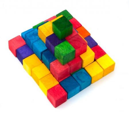 Accesorii art&craft lemn - Set 49 cuburi din lemn pentru activitati crafts
