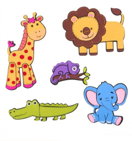 Decoratiuni Camera copilului - Set 5 decoratiuni pentru perete Animale din Jungla
