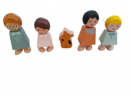 Papusi & accesorii - Familia de papusi – set de figurine din lemn