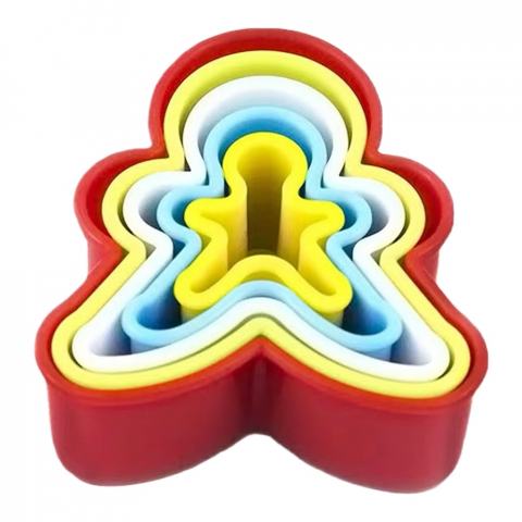Articole Bucatarie - Set 5 forme omulet turta dulce pentru biscuiti, 5 dimensiuni, polipropilena