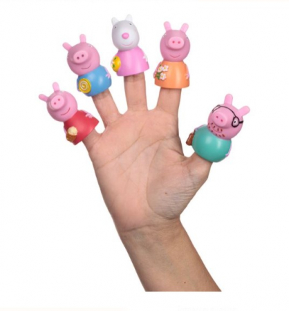 Jucarii de sortat si motricitate - Set 5 marionete pentru mana-Peppa Pig