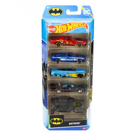 Masinute, Motociclete, Elicoptere, Avioane & Trenulete - Set 5 Mașini Hot Wheels Batman 