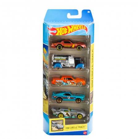 Masinute, Motociclete, Elicoptere, Avioane & Trenulete - Set 5 masini hot wheels circle track