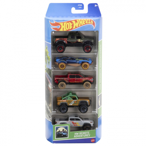 Jocuri si articole copii - SET 5 MASINI HOT WHEELS CU DESIGN HW REMOTE ADVENTURES