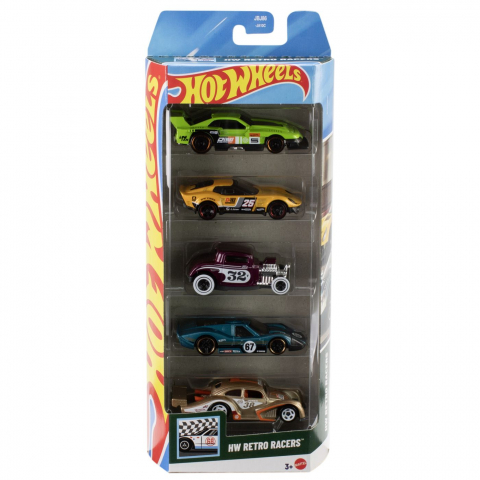 Jocuri si articole copii - SET 5 MASINI HOT WHEELS HW RETRO RACERS