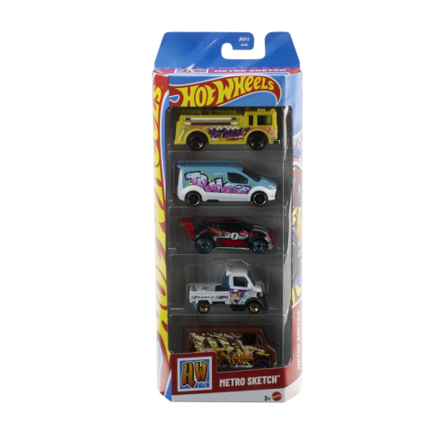 Avioane si Elicoptere jucărie - SET 5 MASINI HOT WHEELS METRO SKETCH