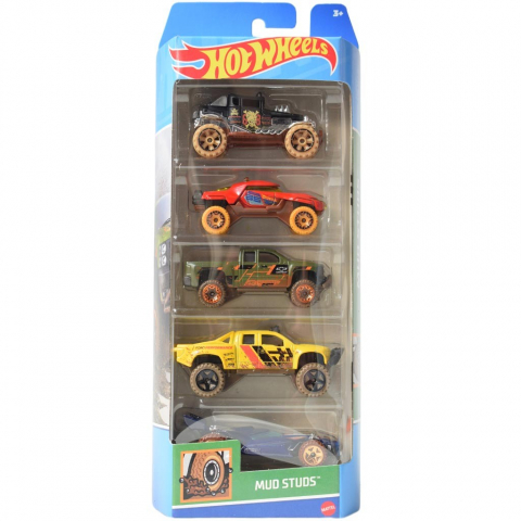 Jocuri si articole copii - Set 5 Masini Hot Wheels Mud Studs