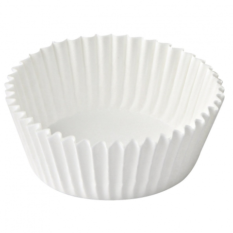 Forme Silicon pentru prăjituri,brioșe și jeleuri - Set 75 forme briose hartie, unica folosinta, alb,9x3 cm