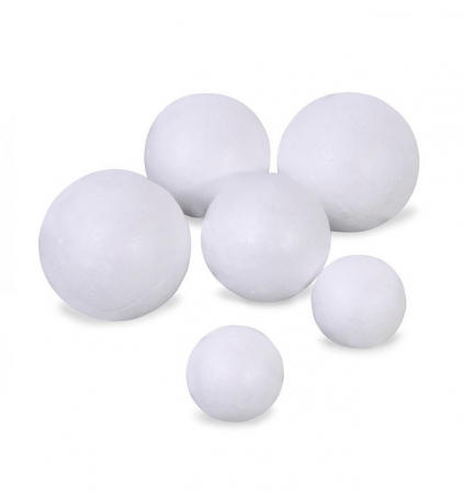 Accesorii art&craft polistiren - Set 6 bile din polistiren pentru activitati crafts