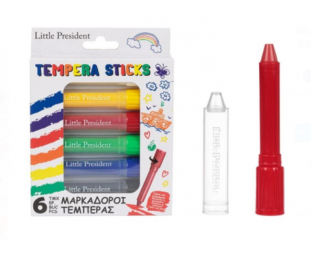 Acuarele, Tempera si Pensule - Set 6 culori tempera tip stick