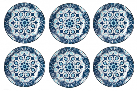 Farfurii - Set 6 farfurii albastre pentru desert din portelan