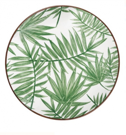 Set 6 farfurii pentru servire din portelan cu design Frunze tropicale [1]