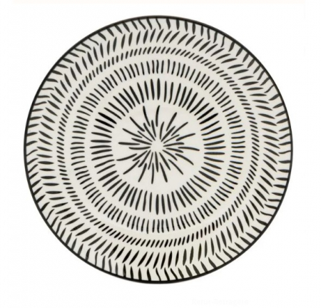 Set 6 farfurii servire din portelan cu design dungi negre [1]