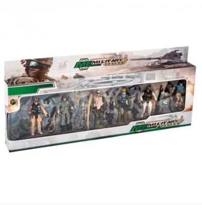 Figurine cu eroi si personaje - Set 6 figuri militare cu echipamente si uniforme de camuflaj