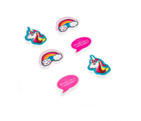 Set 6 gume de sters cu Imprimeu Unicorn si Curcubeu [1]