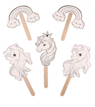 Produse art & craft-Lucru manual - Set 6 piese creatii masca Curcubeu si Unicorn din hartie