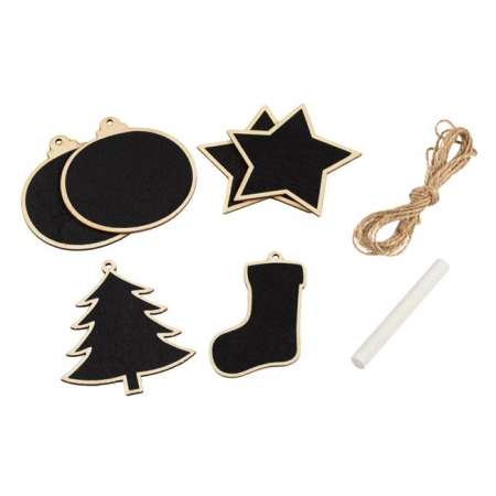 Produse art & craft-Lucru manual - Set 6 piese din lemn cu sfoara si creta inclusa pentru lucru manual