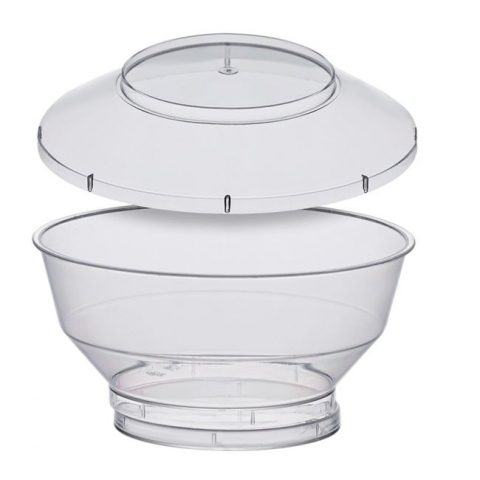 Articole Bucatarie - Set 6 recipiente reutilizabile cu capac din plastic pentru servire,200 ml