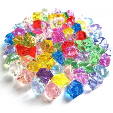 Produse art & craft-Lucru manual - Set 60 de cristale decorative, plastic, multicolor, 2.5x2 cm