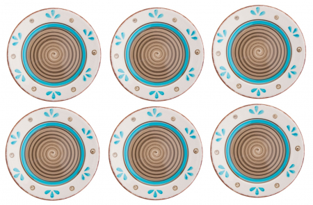 Farfurii - Set 6 farfurii bej pentru servire din ceramica