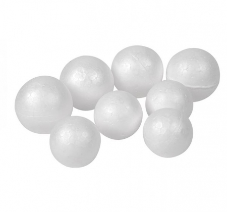 Accesorii art&craft polistiren - Set 8 bile din polistiren pentru activitati crafts