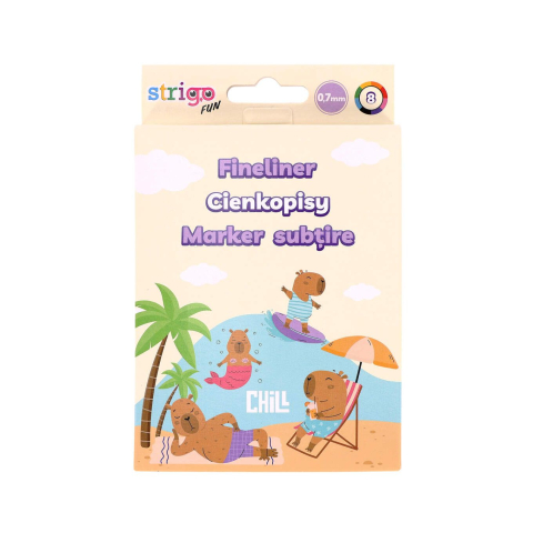 Set 8 Finelinere colorate Strigo cu varf subtire – Seria Capybara [1]
