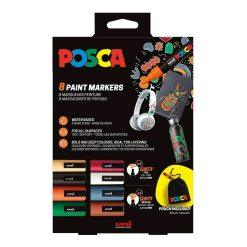 Set 8 markere POSCA cu 2 tipuri de vârf – PC-5M & PC-3M + săculeț logo POSCA [2]