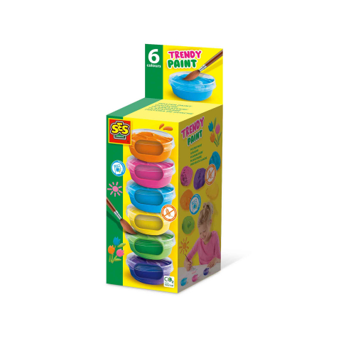 Acuarele, Tempera si Pensule - Acuarele lavabile pasta trendy , set 6 culori x 45ml