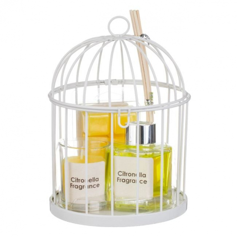 Set antitanțari cu suport metalic alb – ulei citronella și lumânări [1]