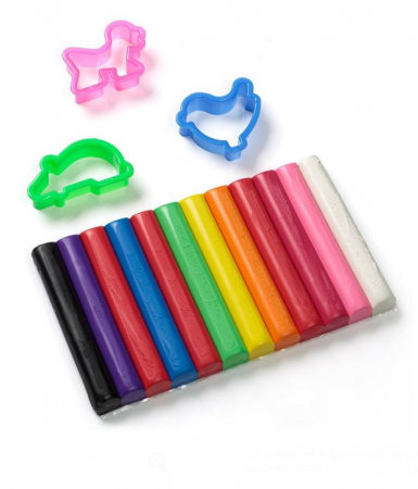 Plastilina - Set batoane plastilina si 3 fome  -12 culori