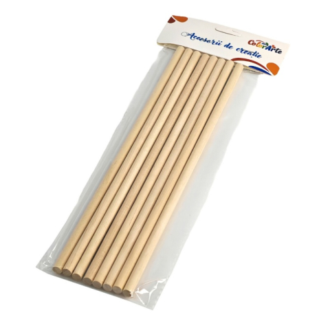Set bete din lemn natur pentru activitati craft si didactice, 30 cm, 8 buc/set [1]