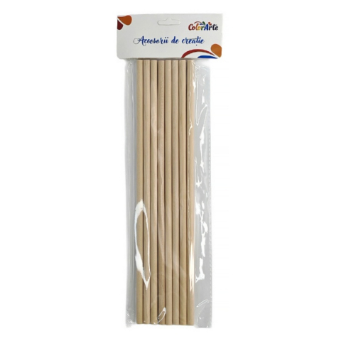 Materiale și accesorii craft - Set bete din lemn natur pentru activitati craft si didactice, 30 cm, 8 buc/set