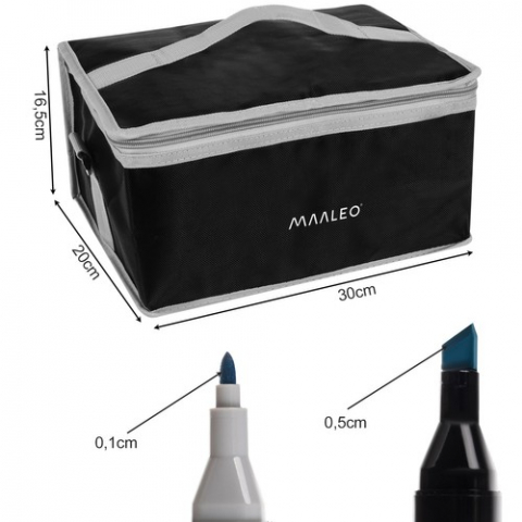 Set borseta echipata cu 168 markere cu 2 capete,varf fin si tesit [1]